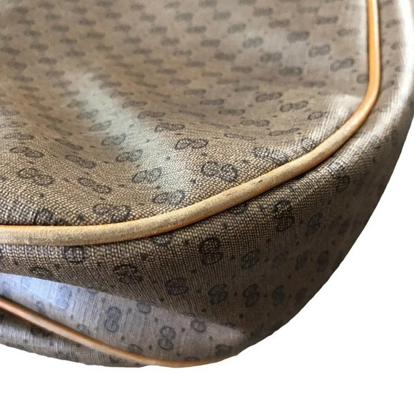 Vintage 90s Gucci GG Brown Leather Shoulder Bag 15" X 9" Crossbody Guccissima - Picture 9 of 16
